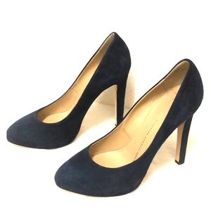 Blue suede Giuseppe Zanotti high heels.